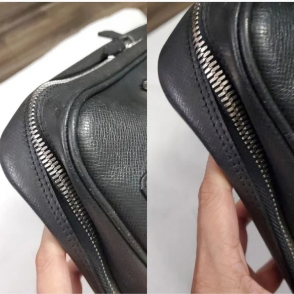 Authentic LOUIS VUITTON Taiga Leather Igor Briefcase - Ardoise Black - Picture 12 of 14